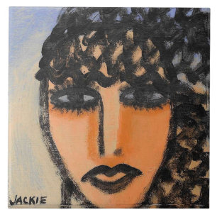 Original Abstract Portrait of a Woman Tile