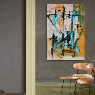 Original Acrylic Painting On Glossy Poster