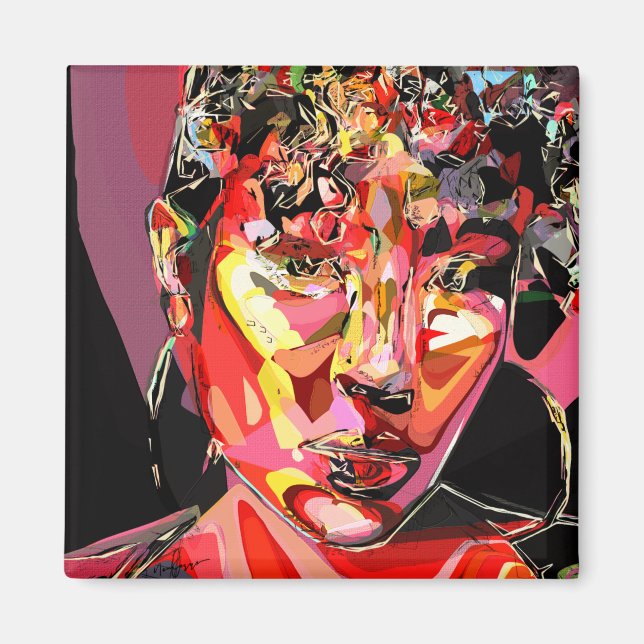 Original Art Abstract Female Portrait    Magnet (Front)