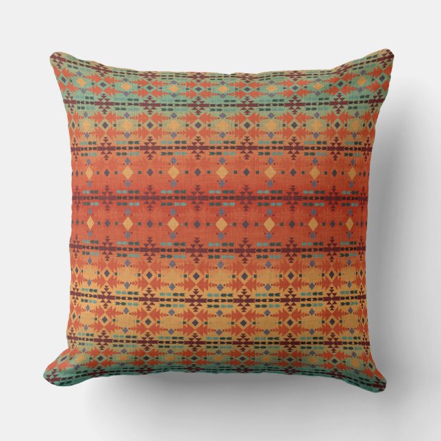 Original Art by Cherie | Southwestern | Tribal Cushion (Front)
