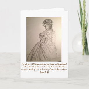 Original Art Christmas Card: Madonna and Child Holiday Card