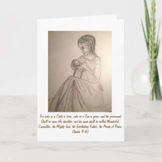 Original Art Christmas Card: Madonna and Child Holiday Card