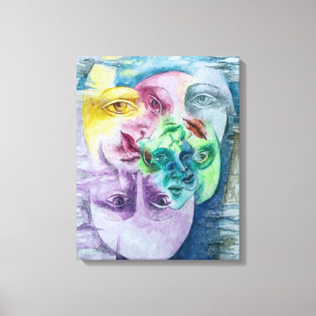 Original art colourful surrealism image  canvas print (Front)