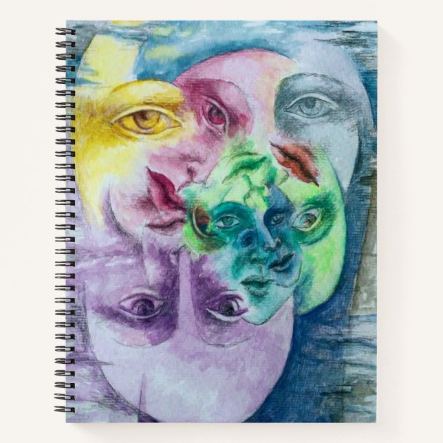 Original art colourful surrealism image notebook (Front)