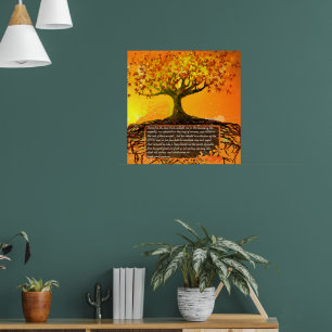 Original Art- Distressed Grunged Roots Tree Poster