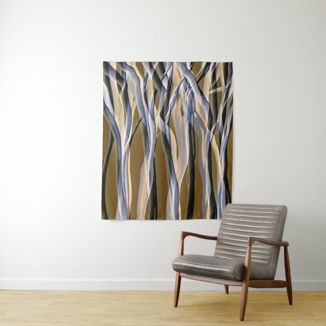 Original Art Magical Forest Trees Nature Abstract Tapestry (In Situ)