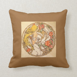 Original Art Nouveau Drawing Cushion