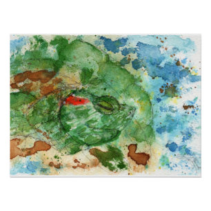 Original Art - Red Eared Terrapin by Maria Tzamtzi Poster