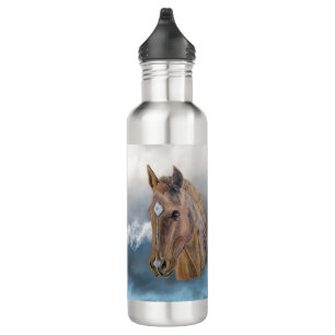 Original Art Red Horse Realistic 710 Ml Water Bottle