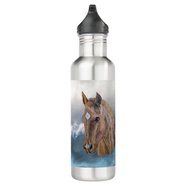 Original Art Red Horse Realistic  710 Ml Water Bottle (Right)