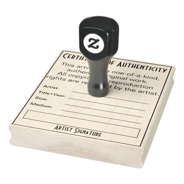 Original Artist Authenticity Stamp Zazzle