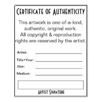 Original Artist Authenticity Stamp Zazzle