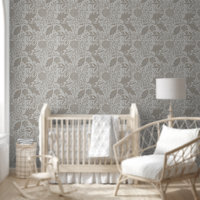 Original Arts and Crafts Botanical Grey floral