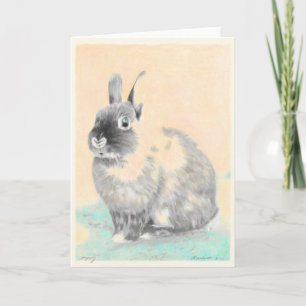 Original artwork bunny greeting card, Easter Holiday Card