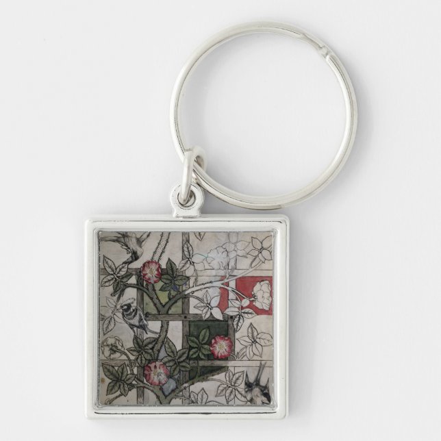 Original artwork for 'Trellis' wallpaper design, 1 Key Ring (Front)