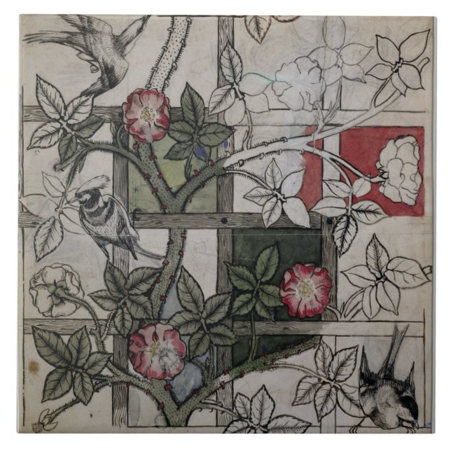 Original artwork for 'Trellis' wallpaper design, 1 Tile (Front)