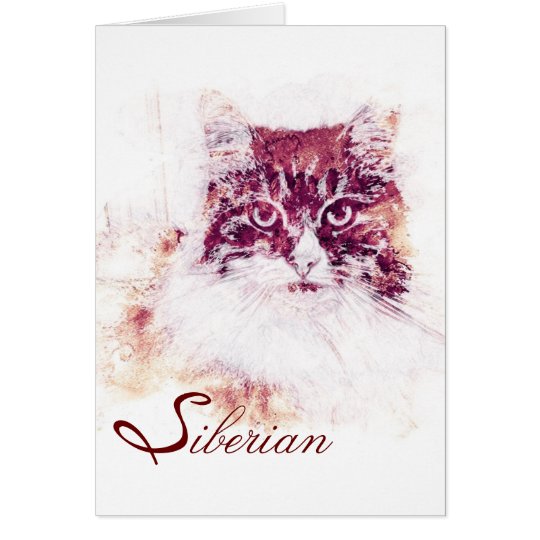 Original Artwork Siberian Cat Note Card
