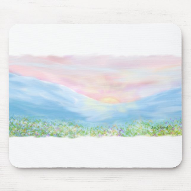 original artwork, sunrise over the mountains mouse mat (Front)