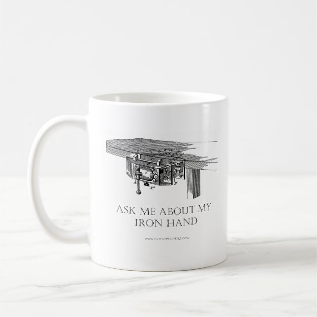 Original "Ask Me About My Iron Hand"  Mug (Left)