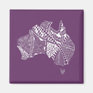 Original Australia Map Art - Choose Your Colour Magnet