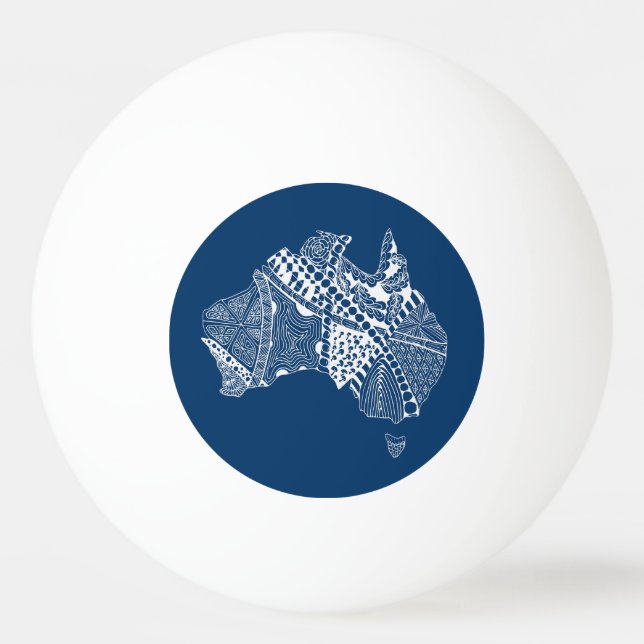 Original Australia Map Art - Choose Your Colour Ping Pong Ball (Front)