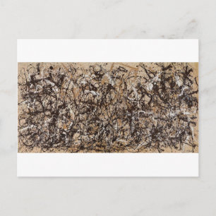 Original autumn pollock paint postcard