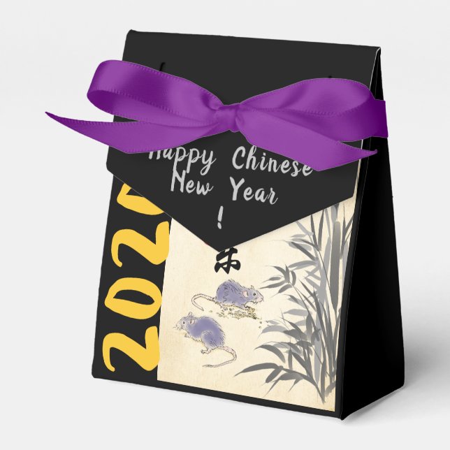 Original Bamboo Rats painting Chinese Wishes TFB Favour Box (Front Side)