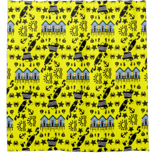 Original Beach Sand And Sea Themed Shower Curtain