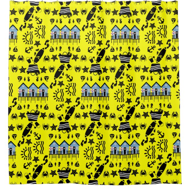 Original Beach Sand And Sea Themed Shower Curtain (Front)