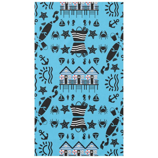 Original Beach Sand And Sea Themed Tablecloth (Front)