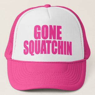 Original & Best-Selling Bobo's GONE SQUATCHIN Pink Trucker Hat