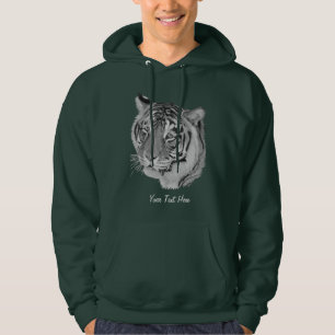 original big cat picture of black and white tiger hoodie