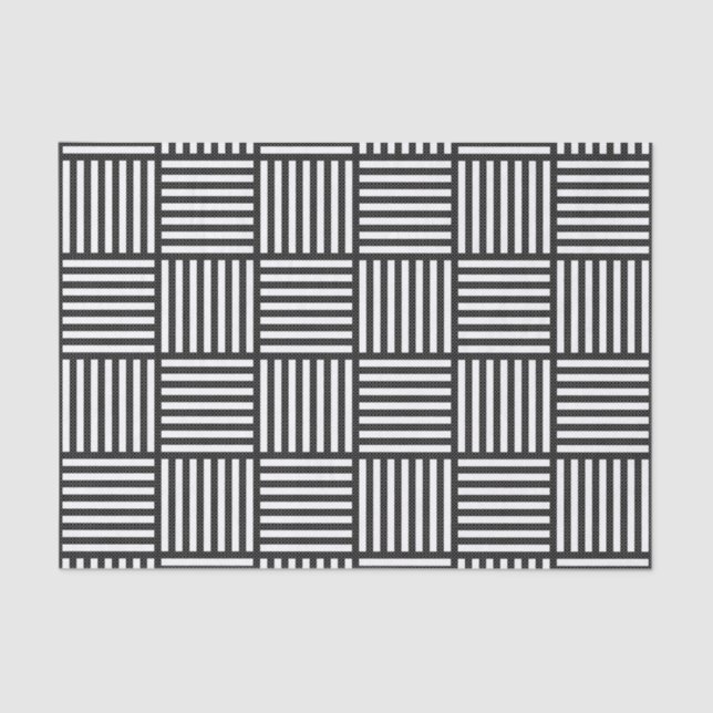 Original BLACK AND WHITE DOUBLE DIAMOND PATTERN Tissue Paper (Front)