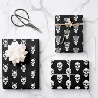 Original black gift paper with death heads