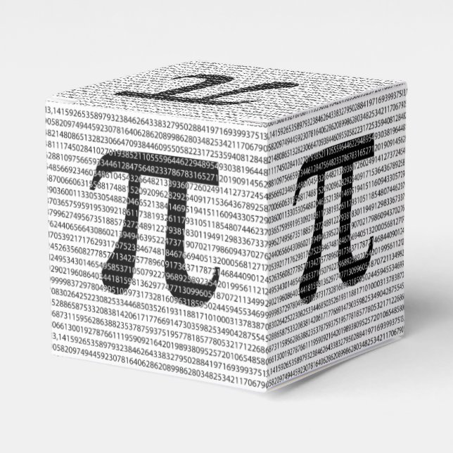 Original black number pi day mathematical symbol favour box (Front Side)