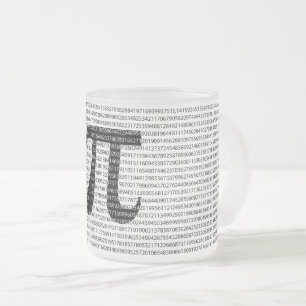 Original black number pi day mathematical symbol frosted glass coffee mug