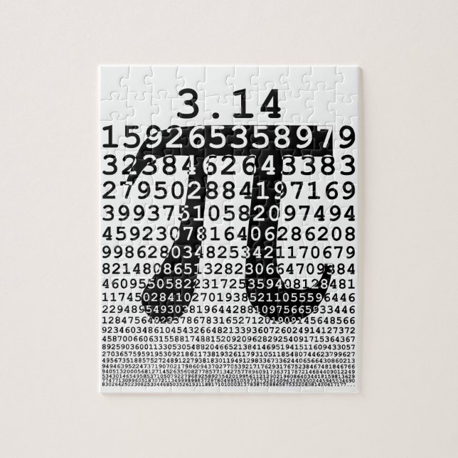 Original black number pi day mathematical symbol jigsaw puzzle (Vertical)
