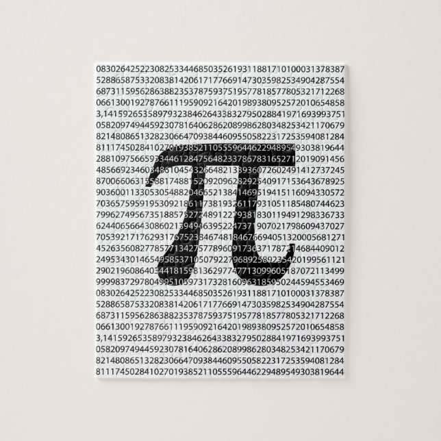 Original black number pi day mathematical symbol jigsaw puzzle (Vertical)