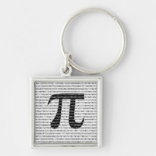 Original black number pi day mathematical symbol key ring