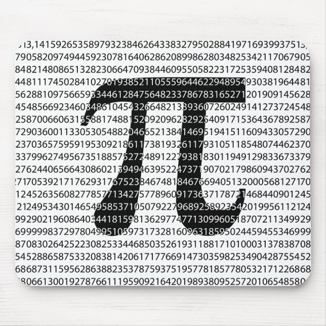 Original black number pi day mathematical symbol mouse mat (Front)