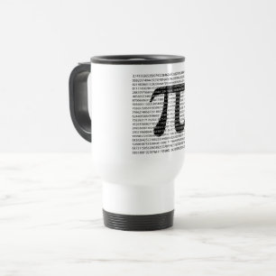 Original black number pi day mathematical symbol travel mug