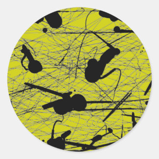 Original Black Splatter Painting Classic Round Sticker