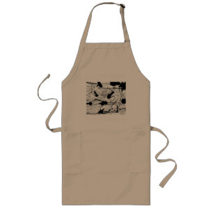 Original Black Splatter Painting Long Apron