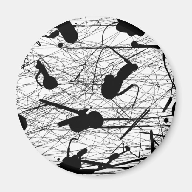 Original Black Splatter Painting Magnet (Front)