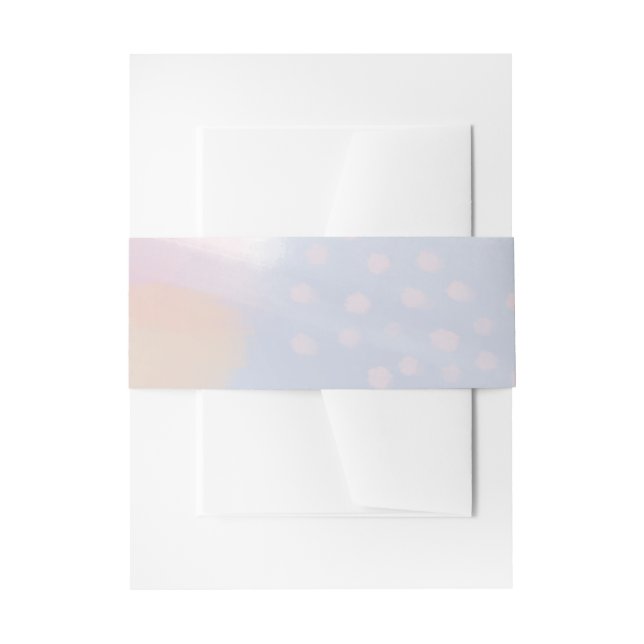 Original Blue Abstract Art Wedding Invitation Belly Band (Front Example)