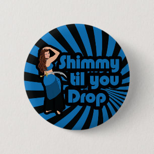 Original Blue and Black Belly Dancer 6 Cm Round Badge
