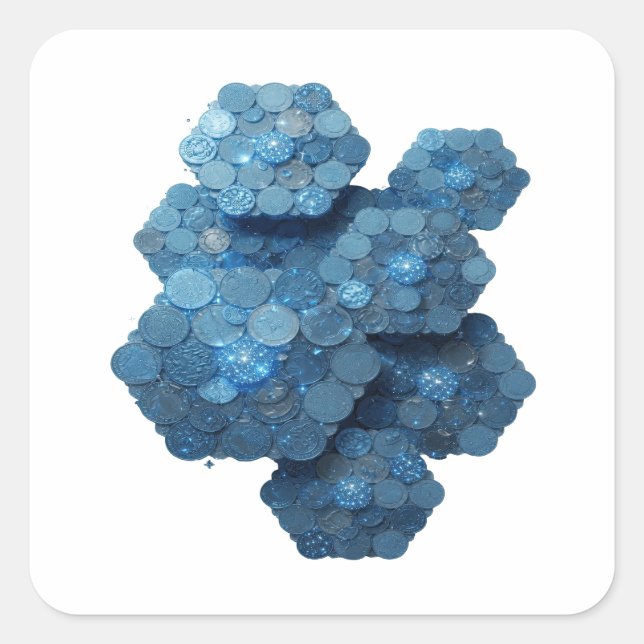 Original Blue BLUE COINS Sticker Graphic (Front)