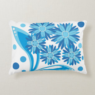 Original blue flowers decorative cushion