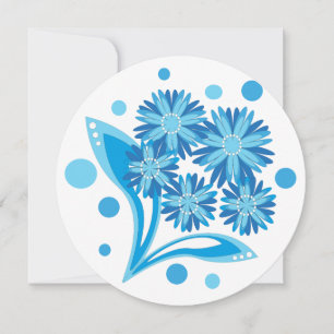 Original blue flowers invitation