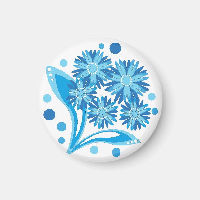 Original blue flowers magnet (Front)